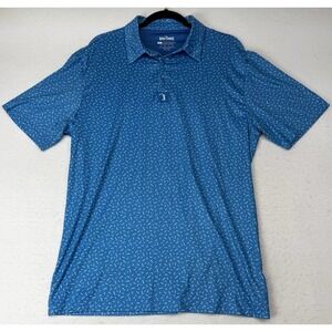 Bogey Bros Polo Shirt Mens Large BlueSW Bitty Bombs Golf Performance Stretch
